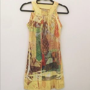 Yellow Graphic Club‎ Dress - Small